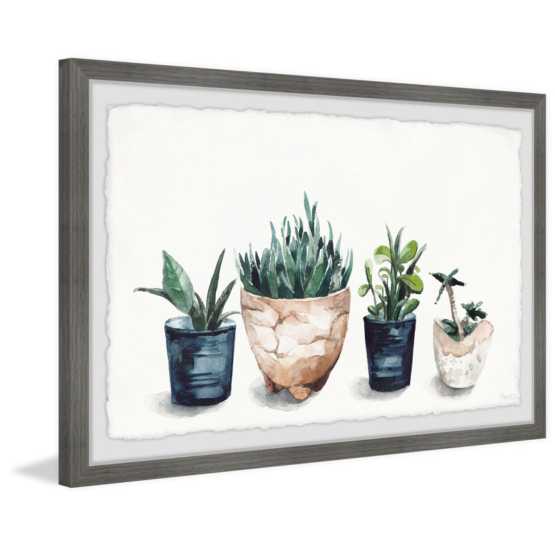 Multi Colored Planters by Parvez Taj - Single Picture Frame Painting, 61cm H x 91cm W