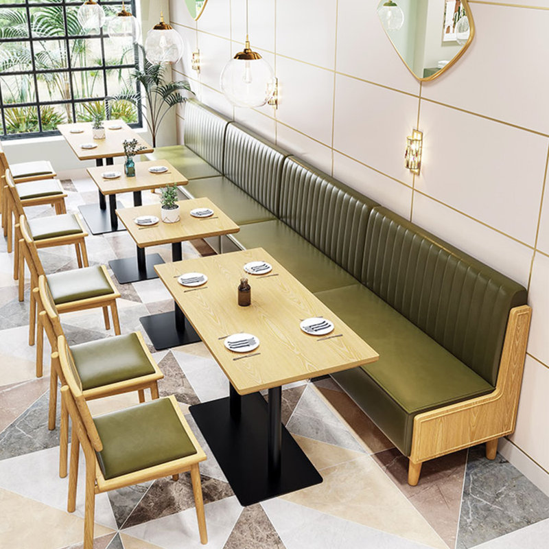 Bancs de restaurant simples et élégants, Vert