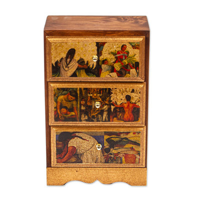 Boîte à bijoux découpage Mexico