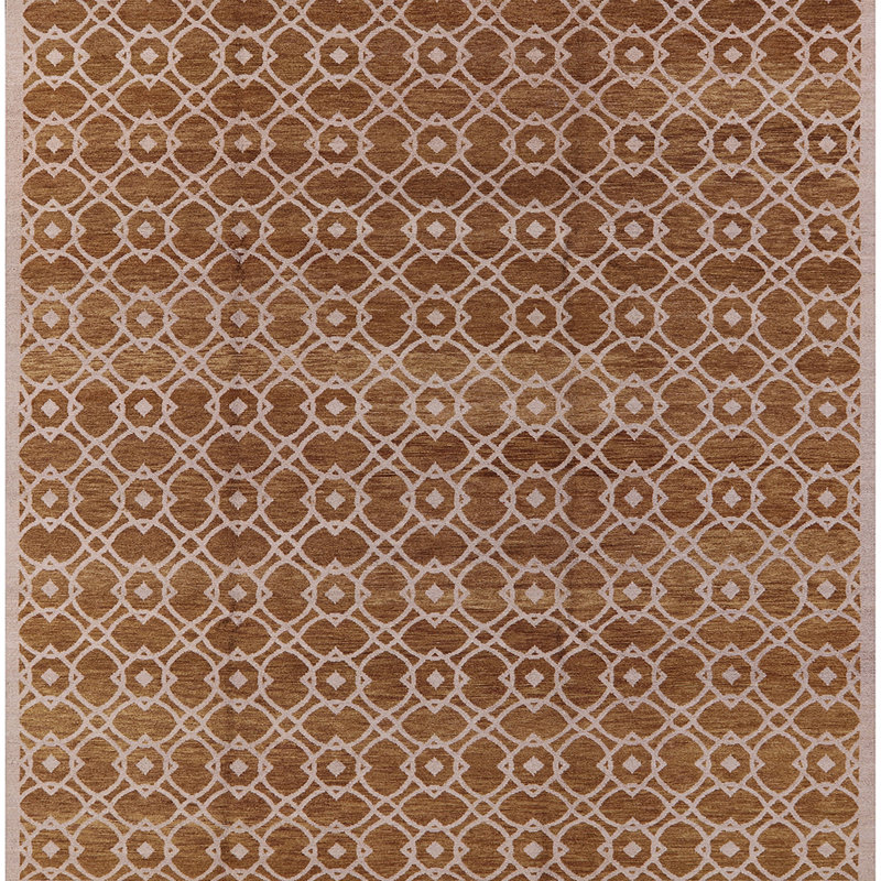 Tapis brun / rose clair Silvestro, Carré 8 pi