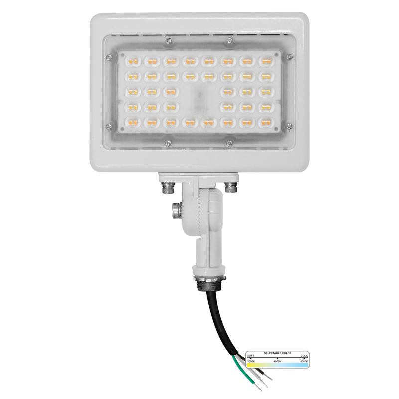 LED Flood Light 15W 2250 Lumens  Outdoor Adjustable Knuckle Mount Security Light  3CCT, Satin