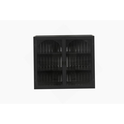 Armoire murale moderne à deux portes avec rangement à trois niveaux, parfaite pour un décor organisé et élégant.