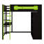 Lit mezzanine moderne avec bureau intégré et rangement ouvert pour garde-robe-752949303
