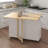 Kitchen Island with Spice Rack, Towel Rack and Extensible Solid Wood Table Top - White-129238675