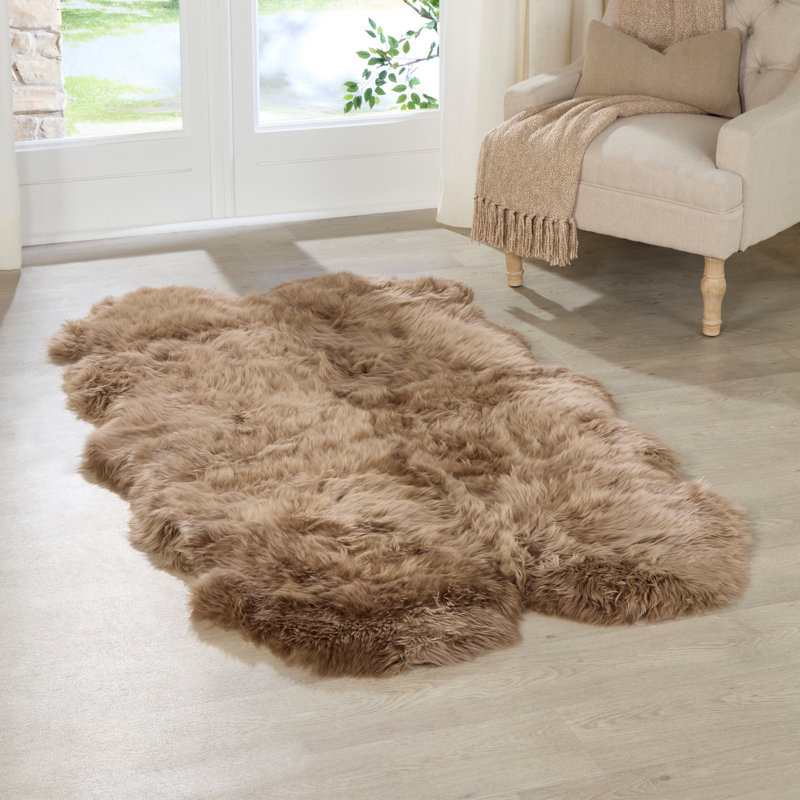 Oliveri Solid Colour Sheepskin Area Rug, Novelty 120 x 240cm