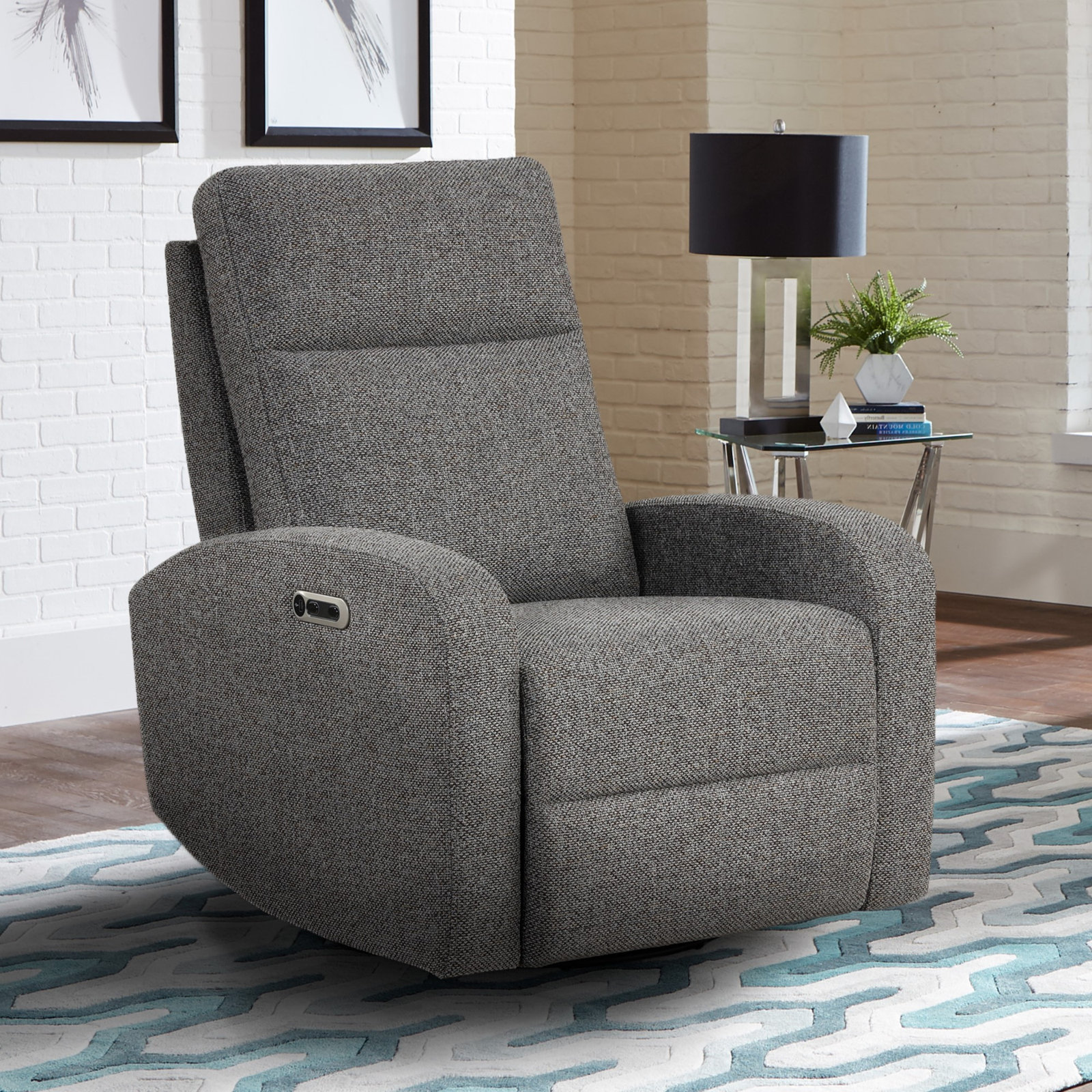 Paola 33" Wide Power Standard Recliner, Natural Beauty Grey