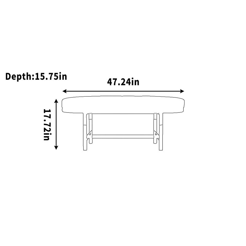 Kuerten, H 17,72 po x l 47,24 po x P 15,75 po