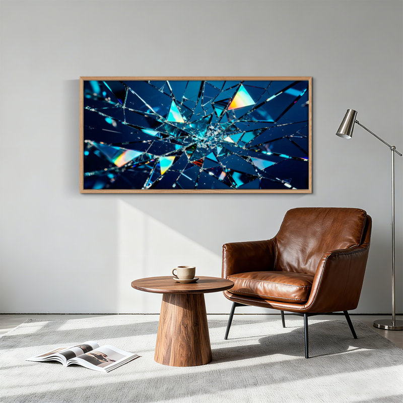 Tableau encadré sur toile « Verre brisé » (1 pièce), 147 x 71 cm, 58 po x 28 po