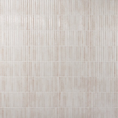 Canu 5.9 In. x 11.81 In. Polished Fluted Ceramic Subway Wall Tile (9.68 Sq. Ft. / Case)