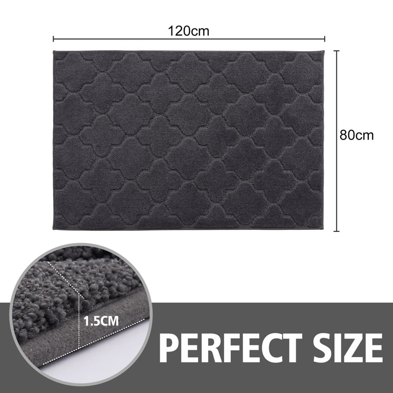 Monfield Non-Slip Geometric Doormat, 32" W x 48" L, Dark Gray
