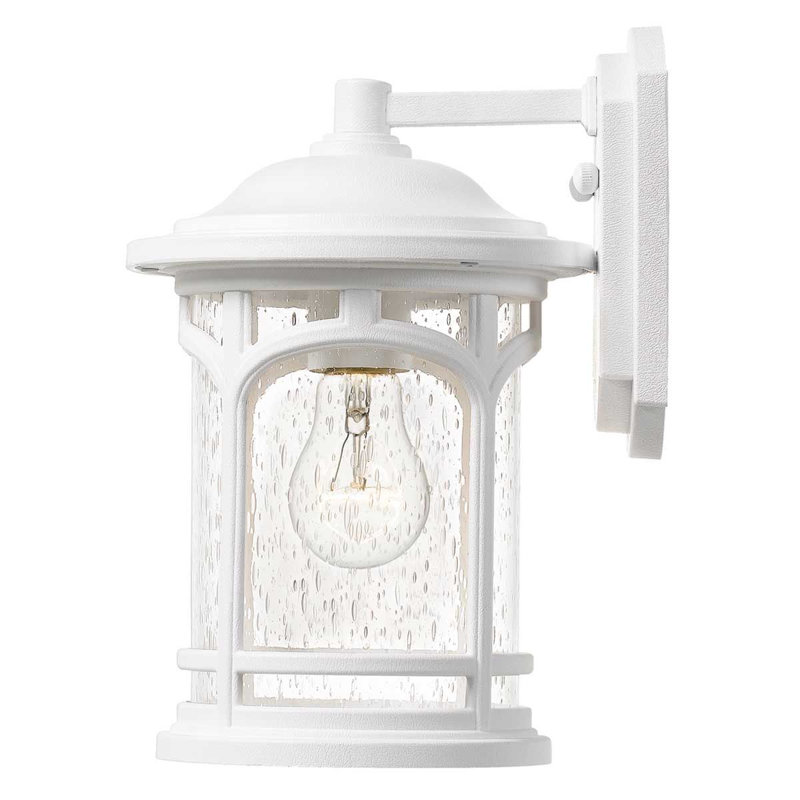 Hollydale White Outdoor Wall Lantern, 26.3cm H x 16.9cm W x 20.5cm D