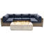 Ensemble de conversation modulaire 7 pièces avec foyer et coussins Sunbrella Lsi-2116336347