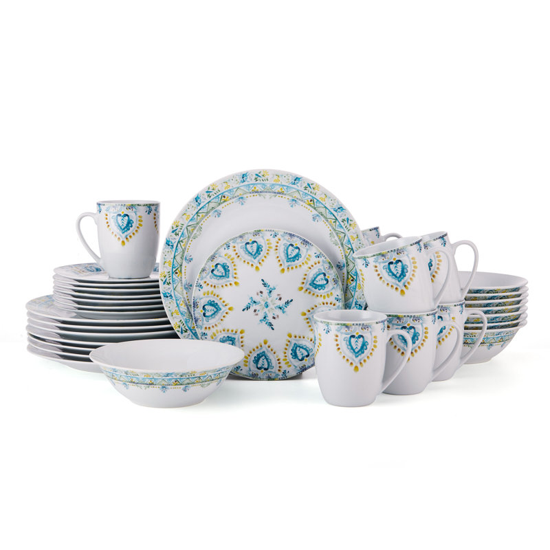 Fitz and Floyd Jodhpur 32-Piece Porcelain Dinnerware Set, Service for 8