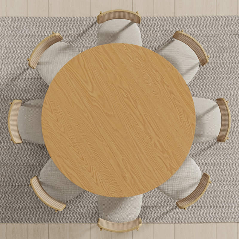 Table de salle à manger Enciso, Bois naturel, H 30 po x L 59 po x l 59 po