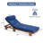 78.8'' Outdoor Patio Chaise Lounge Chair, Acacia Wood Adjustable Recliner with Headrest and Retractable Side Tray-1733607494