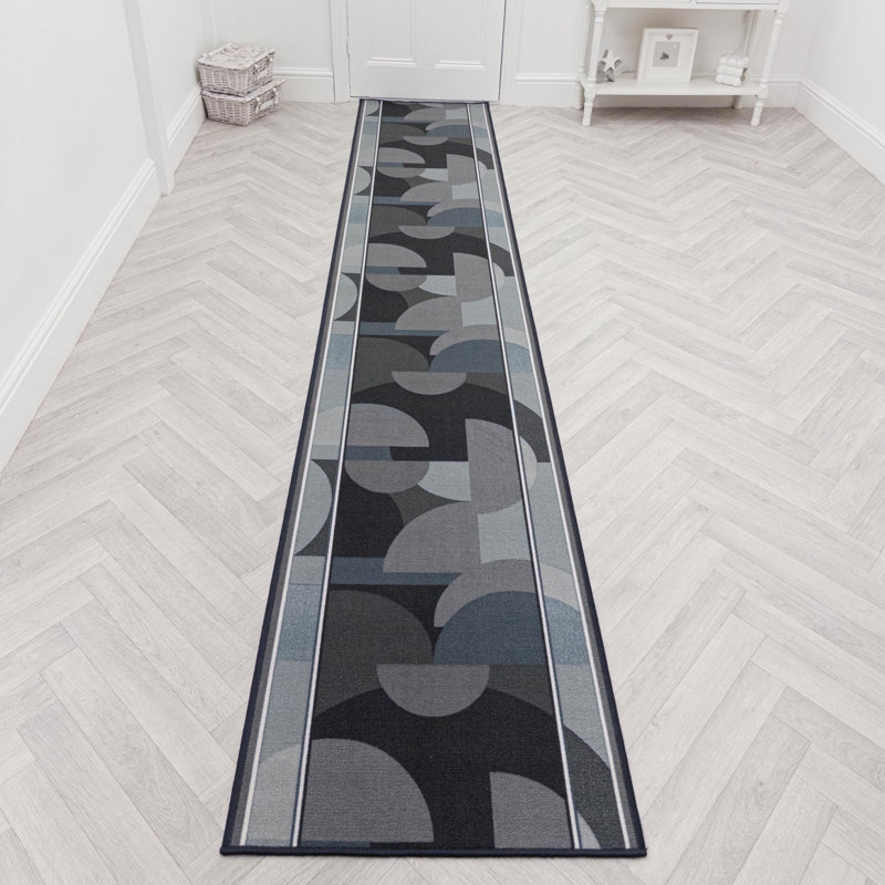 Runner Geometric Shapes Looped / Hooked Area Rug, Runner 100 x 420 cm