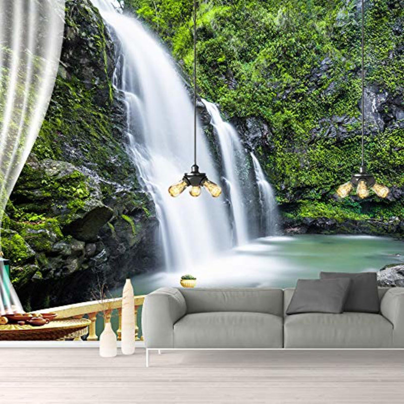Murale vue naturelle de faux balcon, L 100 po x l 144 po
