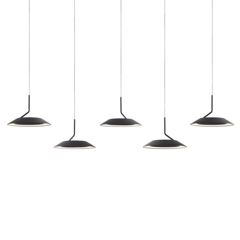 Luminaire suspendu en grappe 5 lumières Royyo, Noir mat