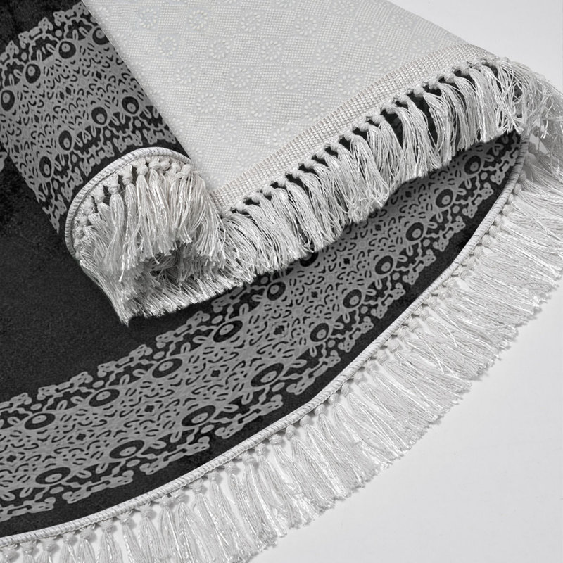 Ensemble de luxueux tapis de bain (2 pièces), noir et blanc, 19,7 po x 23,6 po et 23,6 po x 39,4 po | 100% polyester, 25,0 oz / verge carrée | Antibactérien, antidérapant, facile à nettoyer, lavable à la machine à 86 ° F | Parfait pour les salles de bain modernes