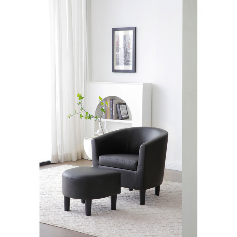 Repose-pieds demi-tonneau, noir, Black