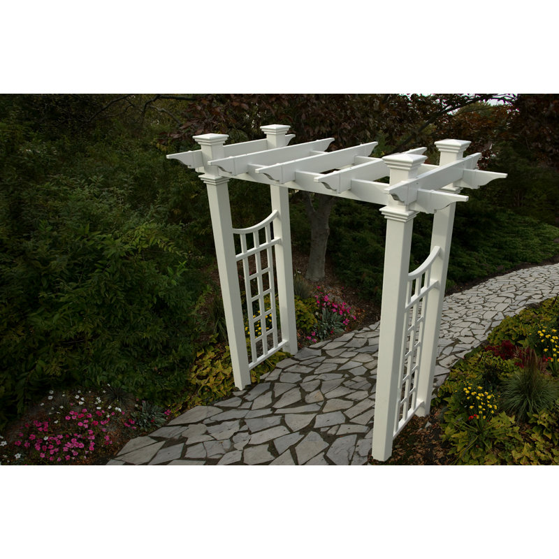 White Vinyl Garden Arbor with Smooth Semi-Gloss Finish