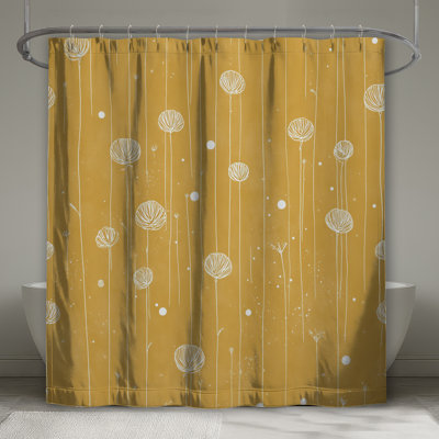 Rideau de douche à fleurs - Décoration florale de salle de bain scandinave