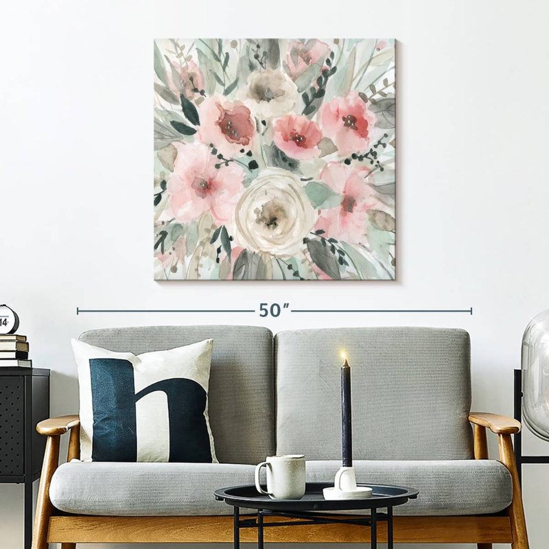 Avery jolie en rosé, H 30 po x l 30 po