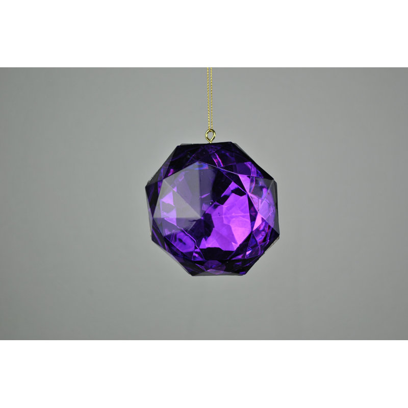 4 Piece Jewel Ornament Set, Purple