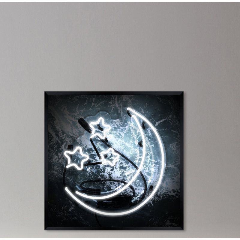 «Moon and Stars», impression, H 38 po x l 38 po x P 0,5 po, Cadre noir