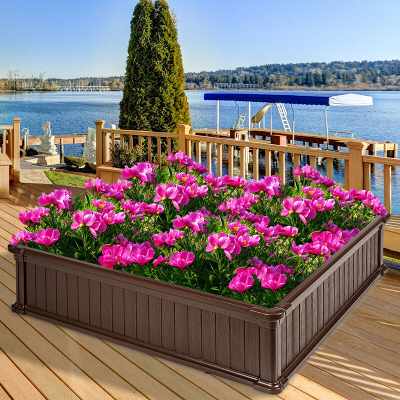 Pelletier Raised Garden Bed, Brown, 1, 12"H x 48.5"W x 48.5"D