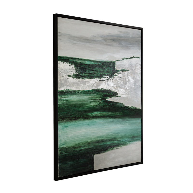 Paysage vert émeraude Horizon sur toile encadrée