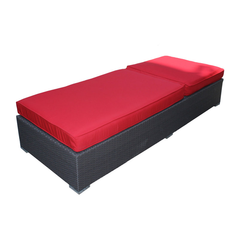 Chaise méridienne inclinable avec coussin Okamoto, Rouge