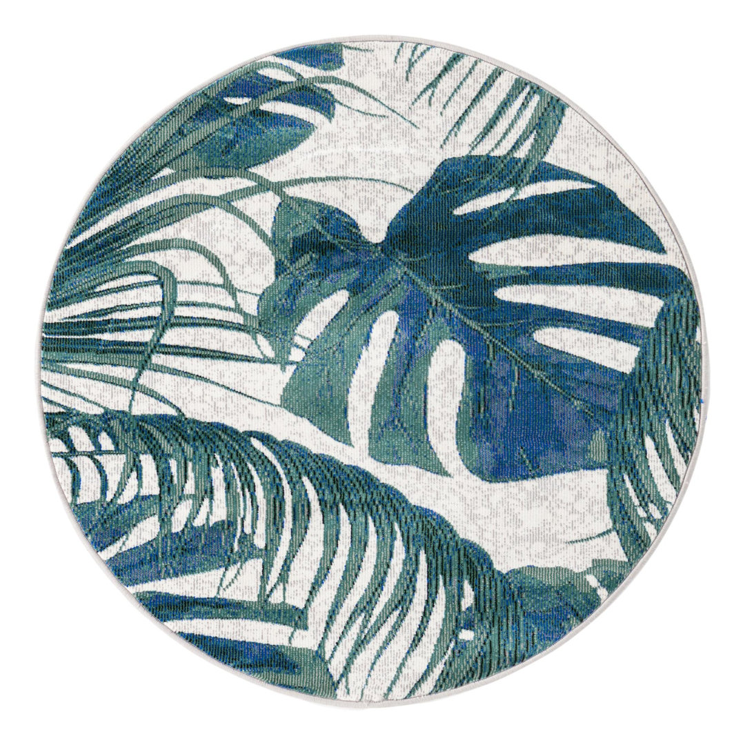 Abira Floral Green/White Area Rug Bayou Breeze Rug