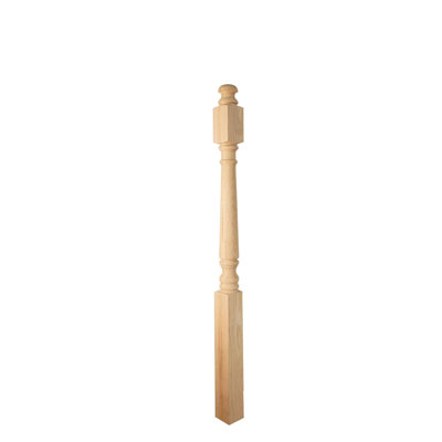 bingltd - 48" Tall Unfinished Ball Top Red Oak Newel Post- Set of 1 (SP4040-RO-UNF)