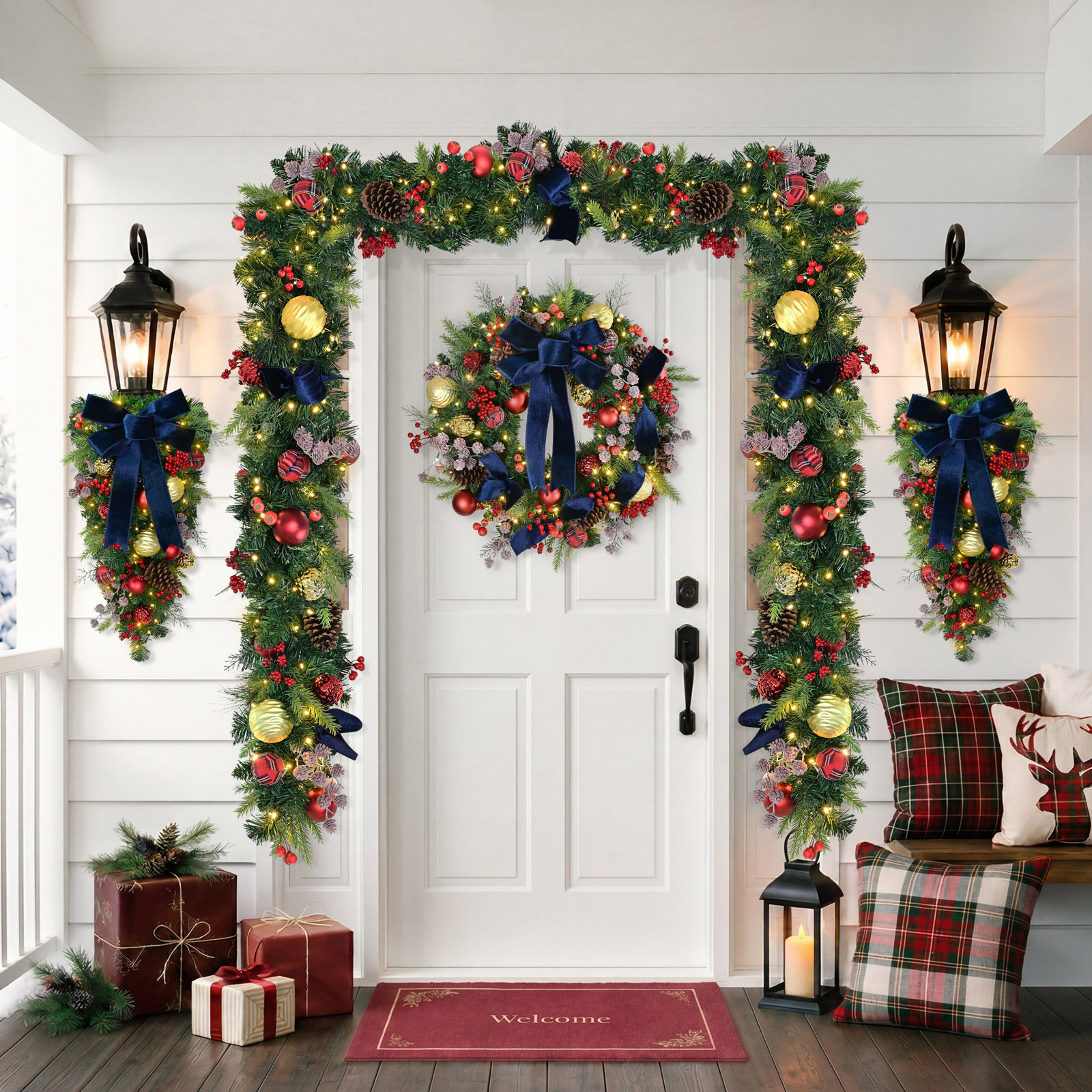 72" Pre-Lit Adorned Christmas Garland
