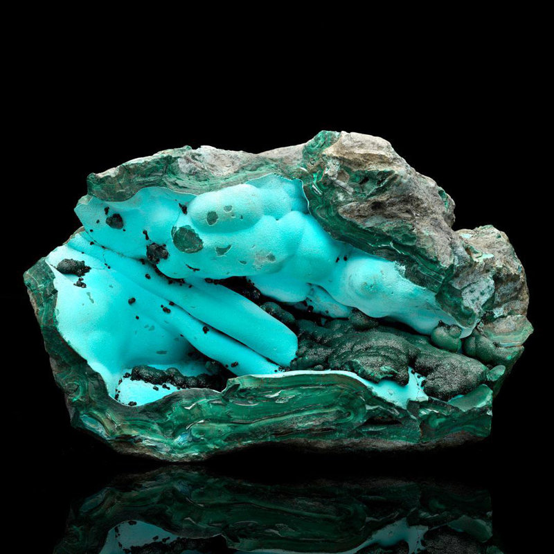 Malachite avec chryocolla - 14 lb