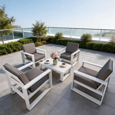 Aluminum 5 Pieces  Patio Furniture Set with 4 Chair