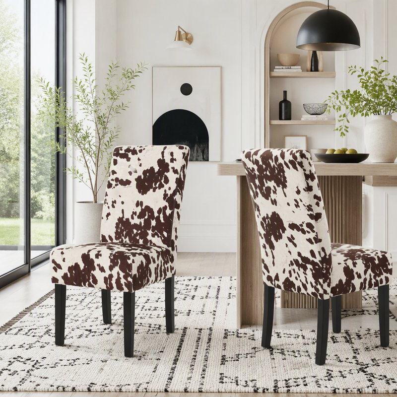 Upholstered Side Chair, Velours beige
