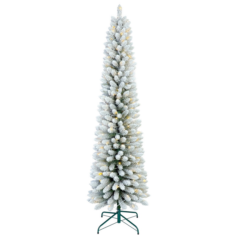 Arbre de Noël pré-éclairé en velours texturé, H 9 pi