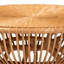 Table basse ronde en rotin Boho avec pieds évasés - Table d'appoint tissée à la main naturelle pour le salon, 31,5 pouces