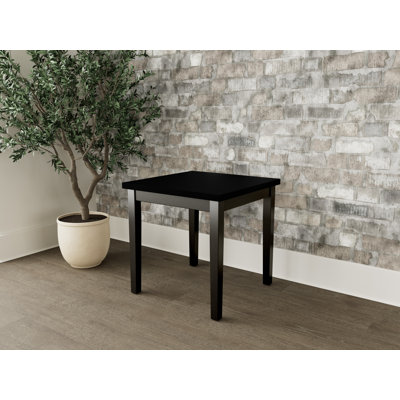 Lenox Wood Waiting Reception End Table Wood Frame Black Melamine Top