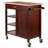 Martini Utility Cart with Wheels and Shelves in Walnut & Natural, 30.60" H X 32.90" W X 18.35" D