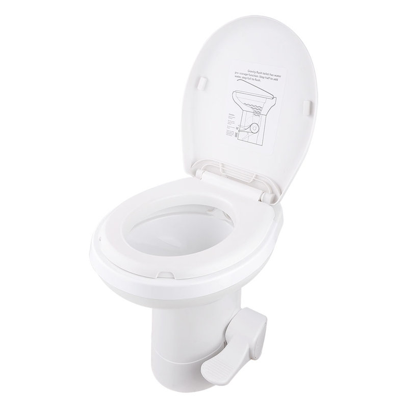 Yescom Gravity Flush Toilette RV Pied de Toilette Pédale Flush HDPE High Profile 20