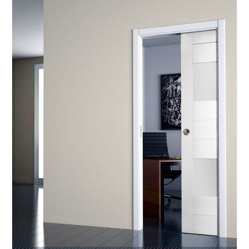 Dalle de porte blanche standard en verre givré Sete, 36" x 80"