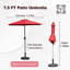 Parasol de table d'extérieur avec bouton poussoir inclinable et manivelle-2039604676-2039604687