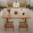Log-style rectangular solid wood dining table-711584973