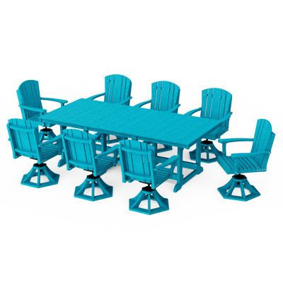 Ensemble de salle à manger à chaises pivotantes 9 pièces Heritage