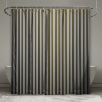 Vertical Yellow Stripes Shower Curtains Extra Long