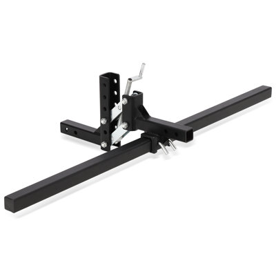 Élévateur manuel pour VTT/SSV – Système de levage à 1 point compatible avec les attelages de 5 cm (2 po) pour tracteurs et scarificateurs de VTT/SSV, ​​hauteur réglable, 127 cm (50 po), noir