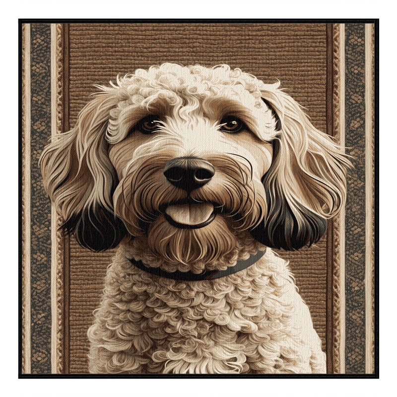  Tapis lavable pour chien d'eau espagnol, Carré 5 pi